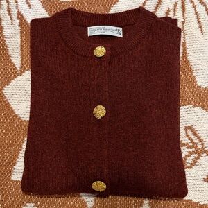 Ballantyne✨The Scotch House ✨100% Cashmere✨Cardigan✨Iconic Gold Buttons✨Small